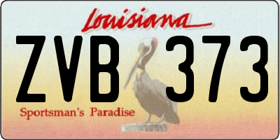 LA license plate ZVB373