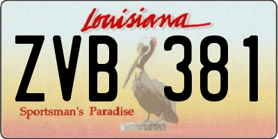 LA license plate ZVB381