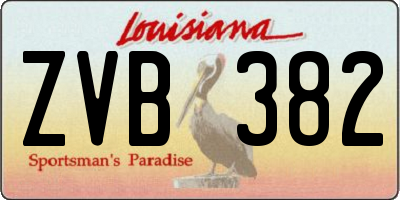 LA license plate ZVB382