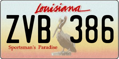 LA license plate ZVB386