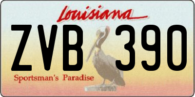 LA license plate ZVB390