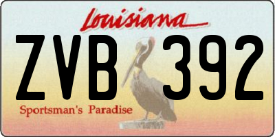 LA license plate ZVB392