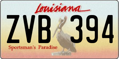 LA license plate ZVB394