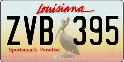 LA license plate ZVB395