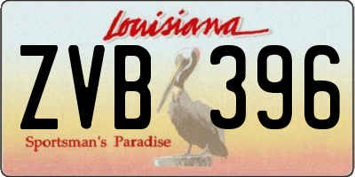 LA license plate ZVB396