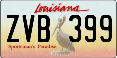 LA license plate ZVB399