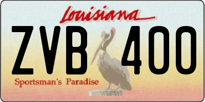 LA license plate ZVB400