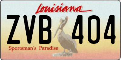 LA license plate ZVB404