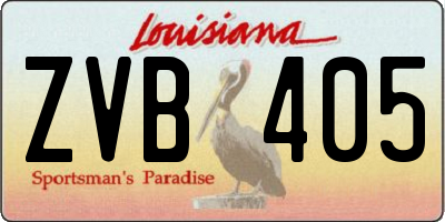 LA license plate ZVB405