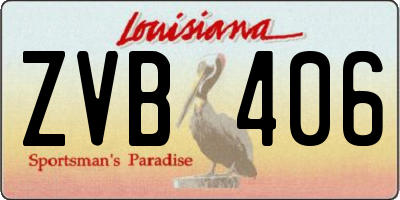 LA license plate ZVB406