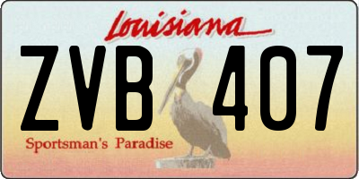 LA license plate ZVB407