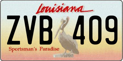 LA license plate ZVB409
