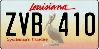 LA license plate ZVB410