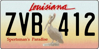 LA license plate ZVB412