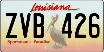 LA license plate ZVB426