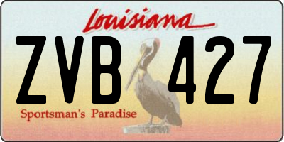 LA license plate ZVB427