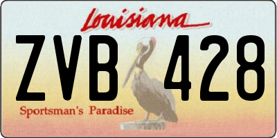 LA license plate ZVB428