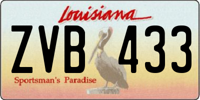 LA license plate ZVB433