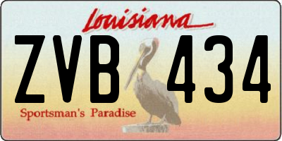 LA license plate ZVB434