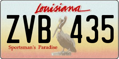 LA license plate ZVB435