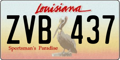 LA license plate ZVB437