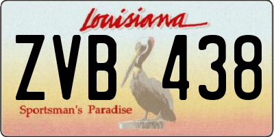 LA license plate ZVB438