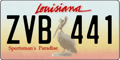 LA license plate ZVB441