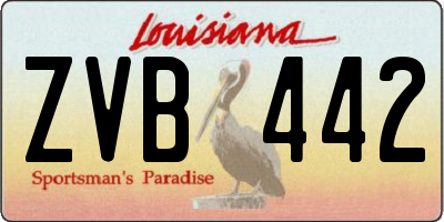 LA license plate ZVB442