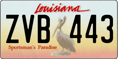 LA license plate ZVB443