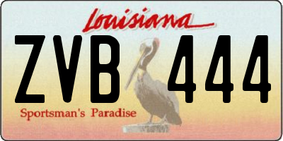 LA license plate ZVB444