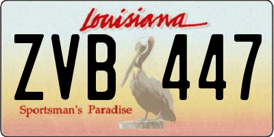 LA license plate ZVB447