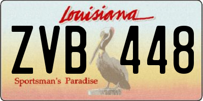 LA license plate ZVB448