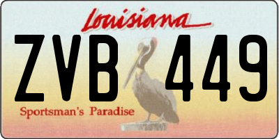 LA license plate ZVB449