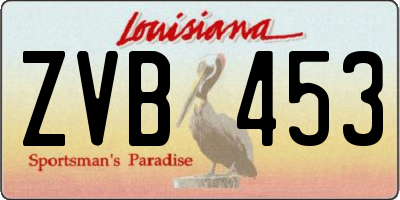 LA license plate ZVB453