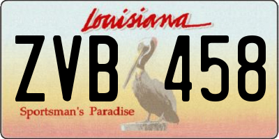 LA license plate ZVB458