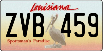 LA license plate ZVB459