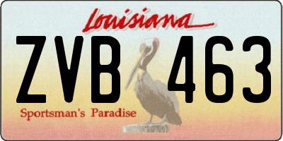 LA license plate ZVB463