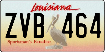 LA license plate ZVB464