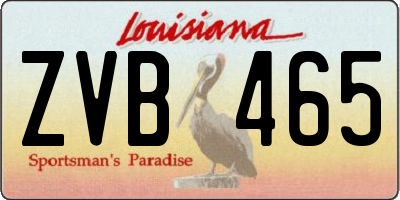 LA license plate ZVB465