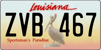 LA license plate ZVB467