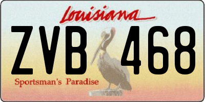 LA license plate ZVB468