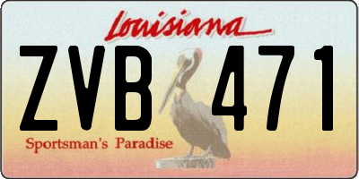LA license plate ZVB471