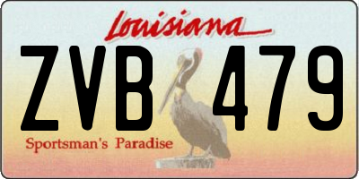 LA license plate ZVB479