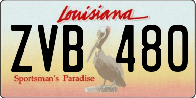 LA license plate ZVB480