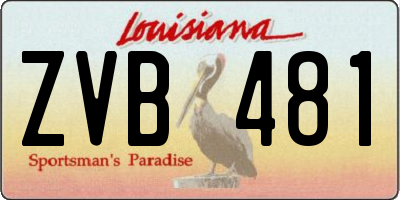 LA license plate ZVB481