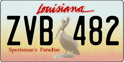 LA license plate ZVB482
