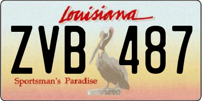 LA license plate ZVB487