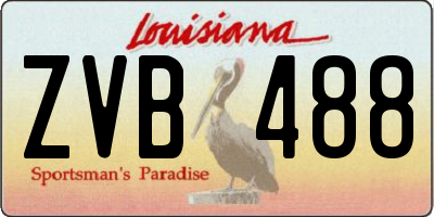 LA license plate ZVB488