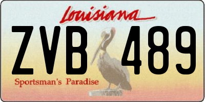 LA license plate ZVB489