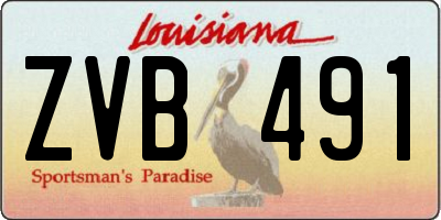 LA license plate ZVB491